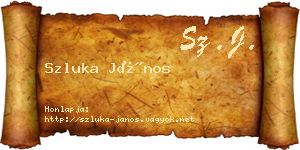 Szluka János névjegykártya