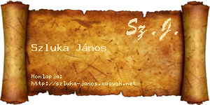 Szluka János névjegykártya