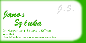 janos szluka business card